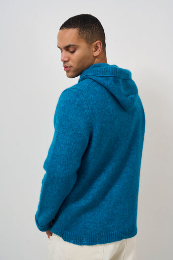 Men's teal knitted sweatshirt - 5