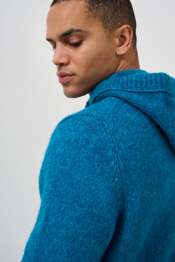 Men's teal knitted sweatshirt - 6