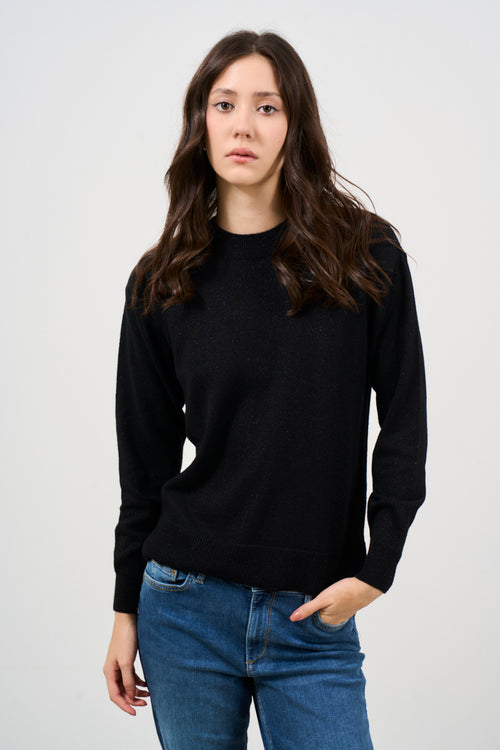 Women's Lurex Crewneck Sweater - 1