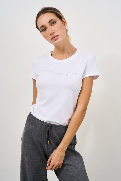 White women's crew neck t-shirt