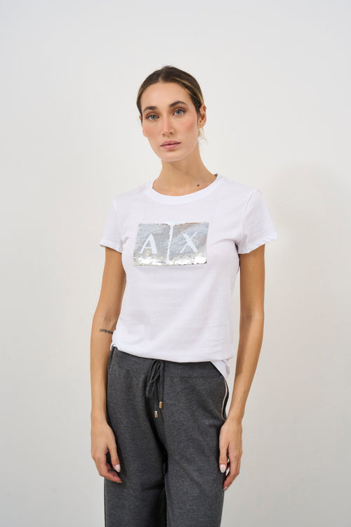 White women's crew neck t-shirt