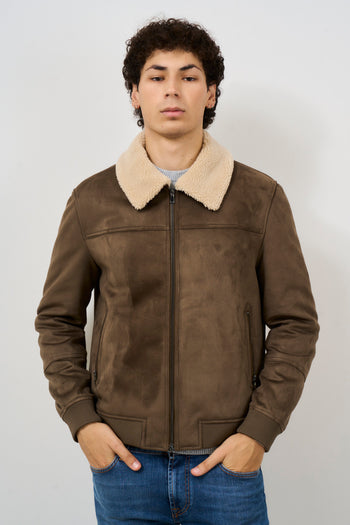 Giubbotto bomber ecomontone marrone - 4