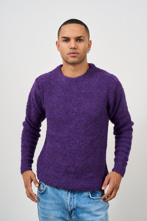 Men's purple crew neck sweater