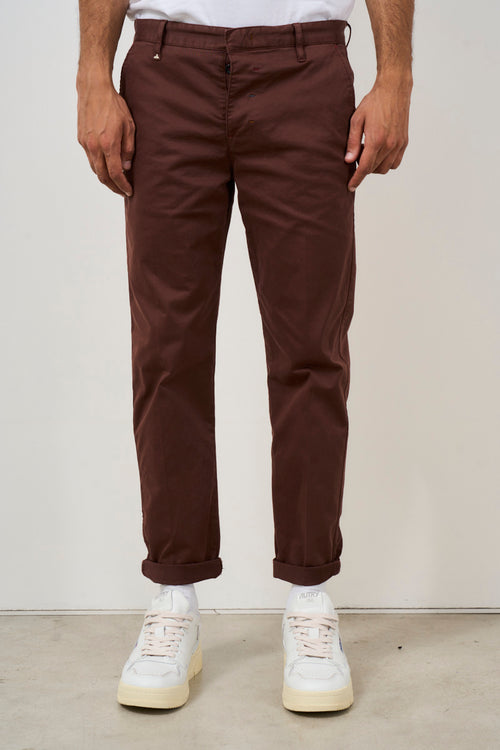 Men's red cotton chinos trousers