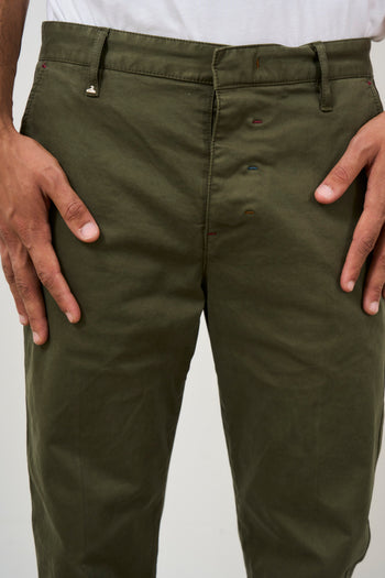 Pantalone uomo chinos in cotone verde - 6