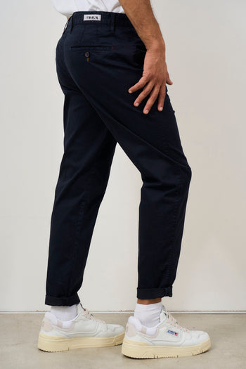 Men's Midnight Blue Cotton Chinos Trousers - 5