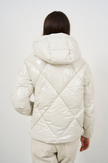 Short down jacket in white shiny nylon - 5