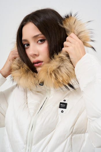 Women's short white down jacket - 3