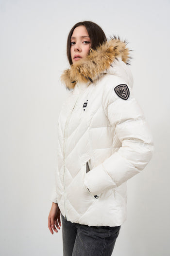 Women's short white down jacket - 5