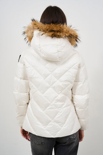 Women's short white down jacket - 6