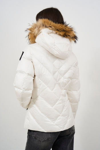 Women's short white down jacket - 7