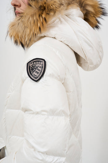 Women's short white down jacket - 8