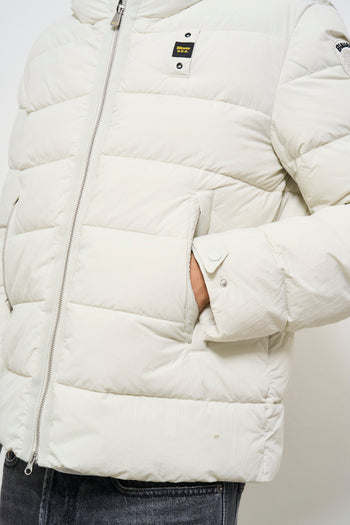 Men's white quilted down jacket - 3