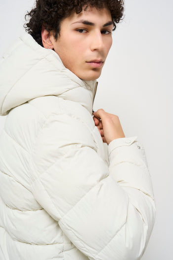 Men's white quilted down jacket - 7