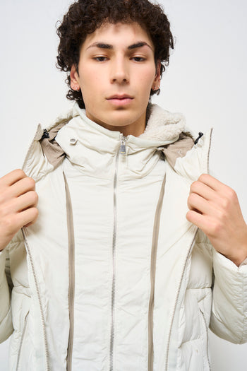 Men's white quilted down jacket - 8