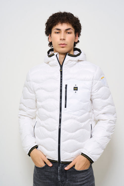 Men's white quilted down jacket "Wave" - 2