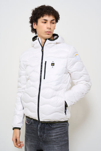 Men's white quilted down jacket "Wave" - 3