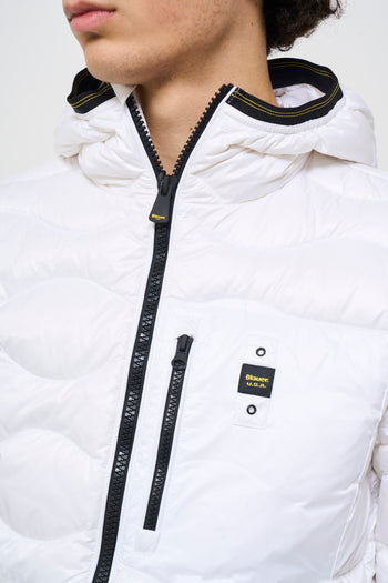 Men's white quilted down jacket "Wave" - 4