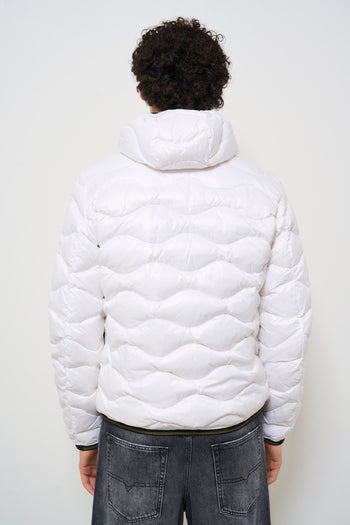 Men's white quilted down jacket "Wave" - 6