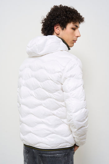 Men's white quilted down jacket "Wave" - 7