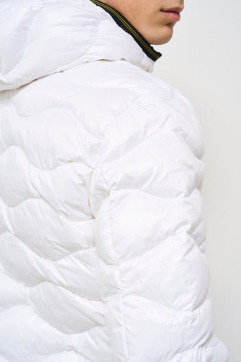 Men's white quilted down jacket "Wave" - 8