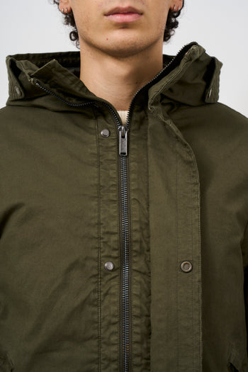 Parka uomo in cotone verde militare - 5