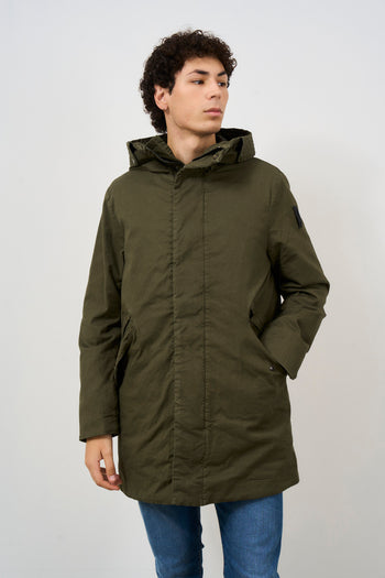 Parka uomo in cotone verde militare - 6