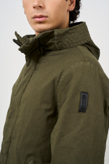 Parka uomo in cotone verde militare - 7