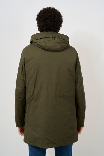 Men's military green cotton parka - 8