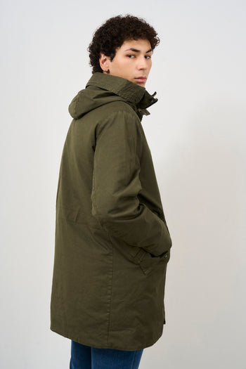 Men's military green cotton parka - 9