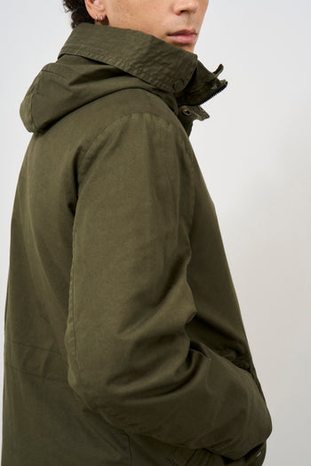 Parka uomo in cotone verde militare - 10