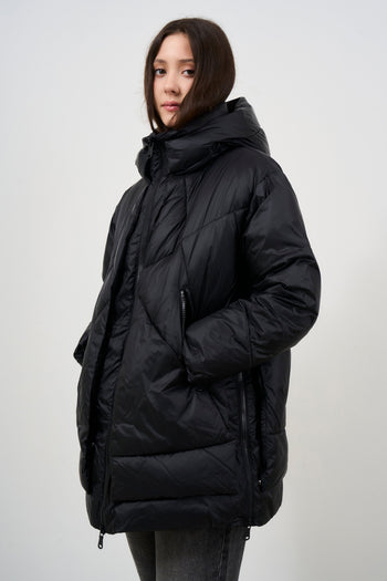 Women's oversized black down jacket - 3