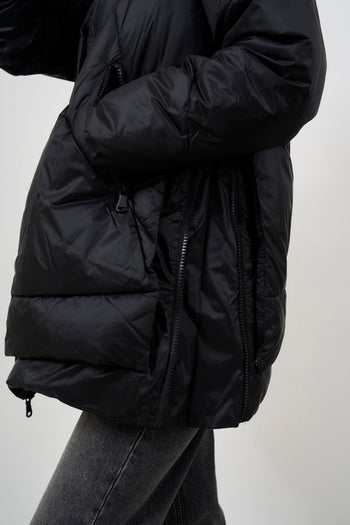 Women's oversized black down jacket - 5