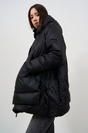 Women's oversized black down jacket - 6