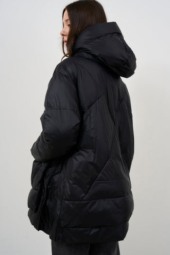 Women's oversized black down jacket - 8