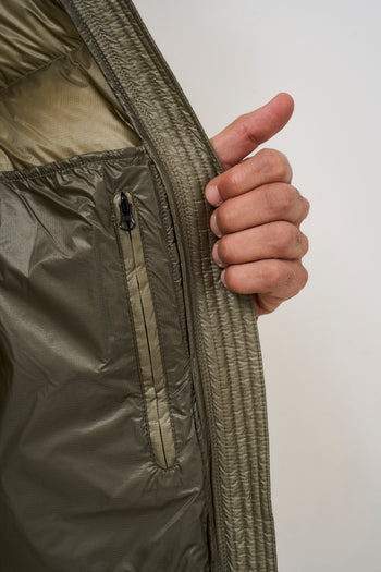 Green men's down jacket with hood - 9