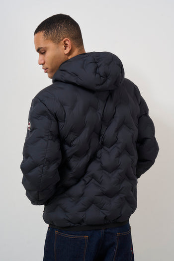 Black quilted men's down jacket - 7