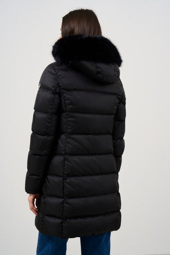 Women's quilted down jacket with fur - 5