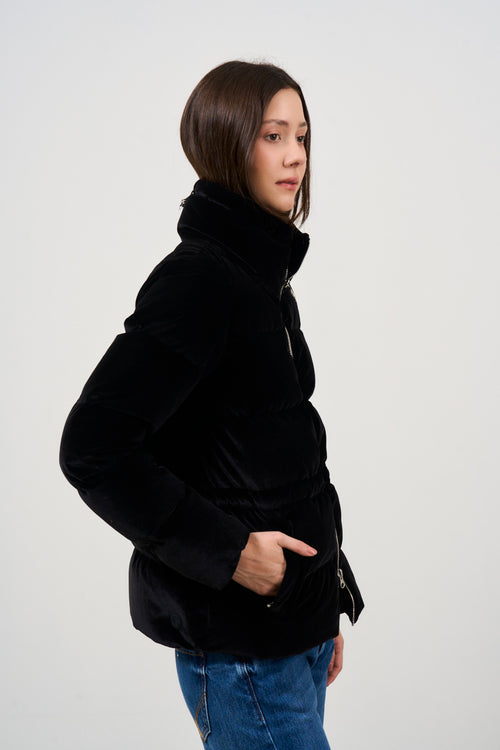 Women's down jacket with velvet zip - 2