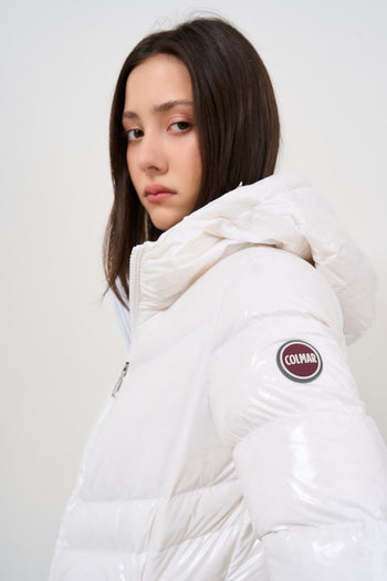 White women's down jacket with hood - 5