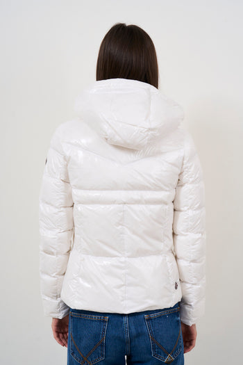 White women's down jacket with hood - 7