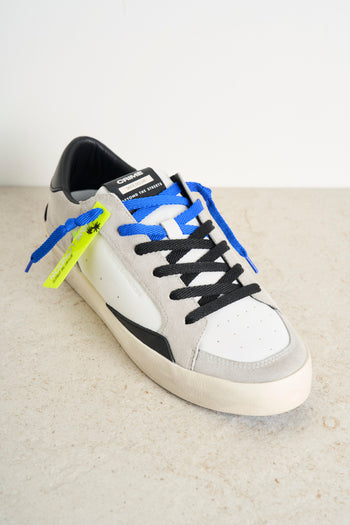 White, black and blue men's sneakers - 4