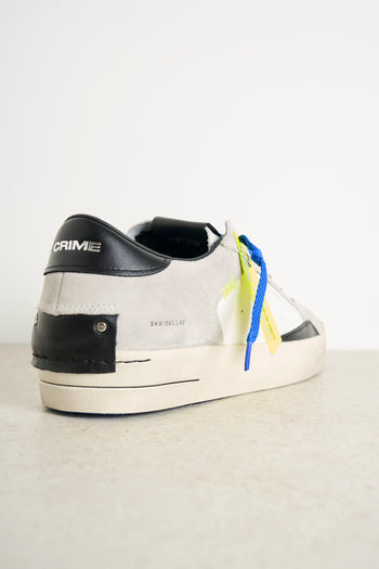 Sneakers uomo bianche, nere e blu - 7