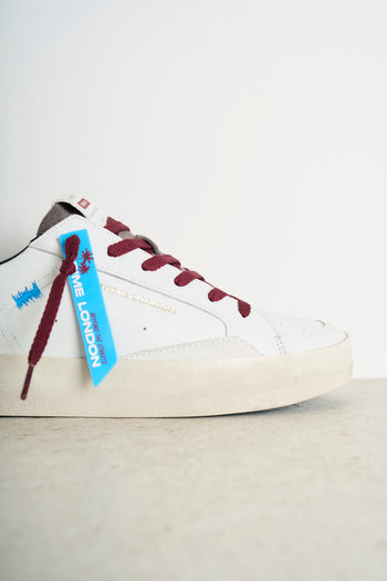 White men's sneakers with burgundy details - 3