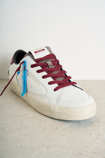 White men's sneakers with burgundy details - 4