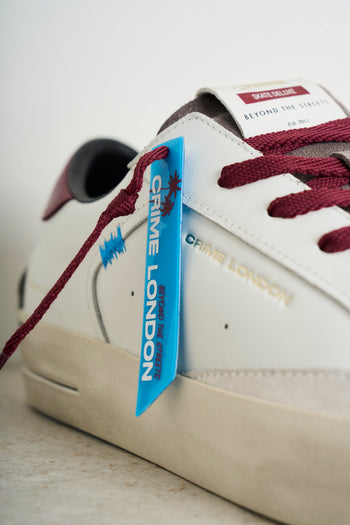 White men's sneakers with burgundy details - 6