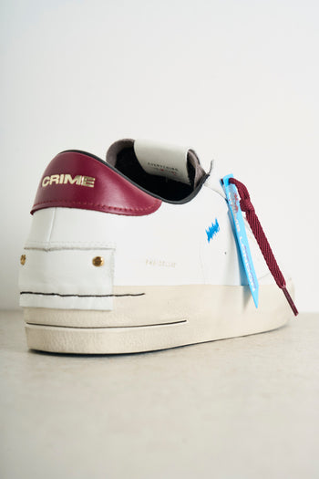 White men's sneakers with burgundy details - 7