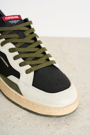 Black and olive green men's sneakers - 5