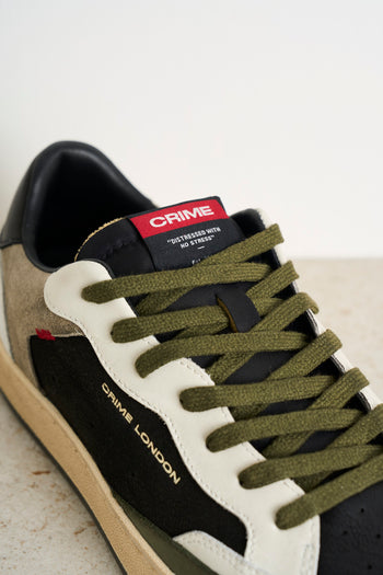 Black and olive green men's sneakers - 6