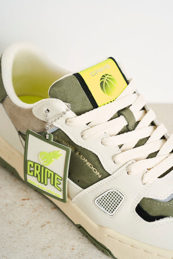 White and military green men's sneakers - 6